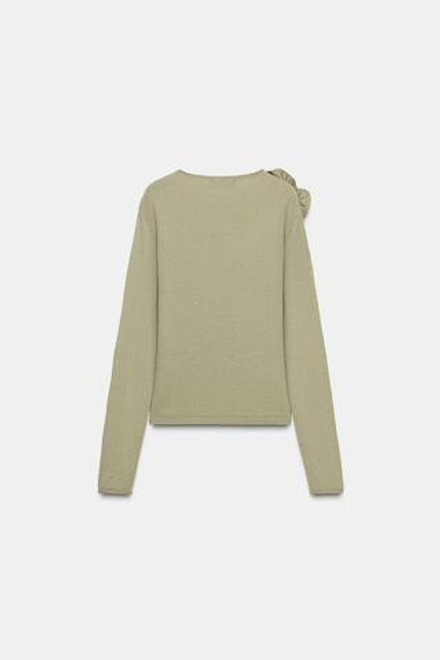 ZARA ДЖЕМПЕР С ЦВЕТАМИ, СВЕТЛЫЙ ХАКИ