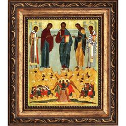 Празднество Всемилостивому Спасу и Пресвятой Богородице. Икона на холсте.