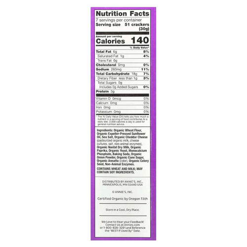 Annie's Homegrown, Органические кролики с чеддером, запеченные крекеры, 213 г (7,5 унции)