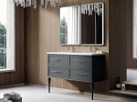 Тумба с раковиной Cezares TIFFANY 120 с двумя чашами Nero grafite