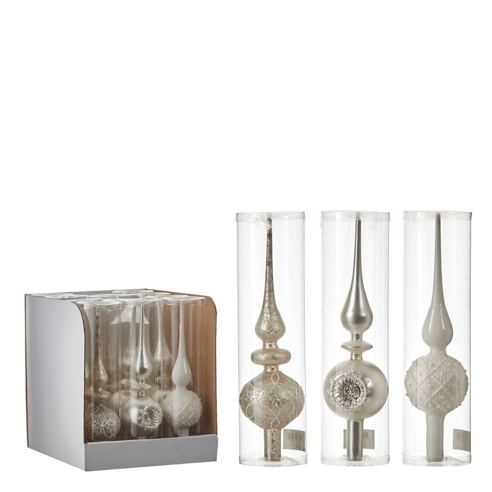 Набор елочных игрушек 12шт 31см House of Seasons Верхушка белая 3 вида 83181