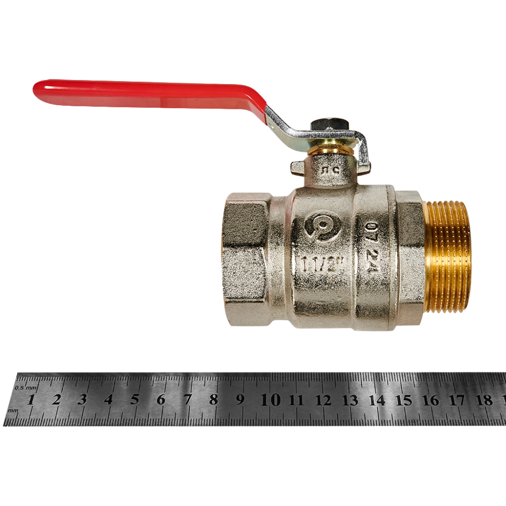Кран шаровой полнопроходной ROMMER - 1"1/2 (ВР/НР, PN32, ручка-рычаг)