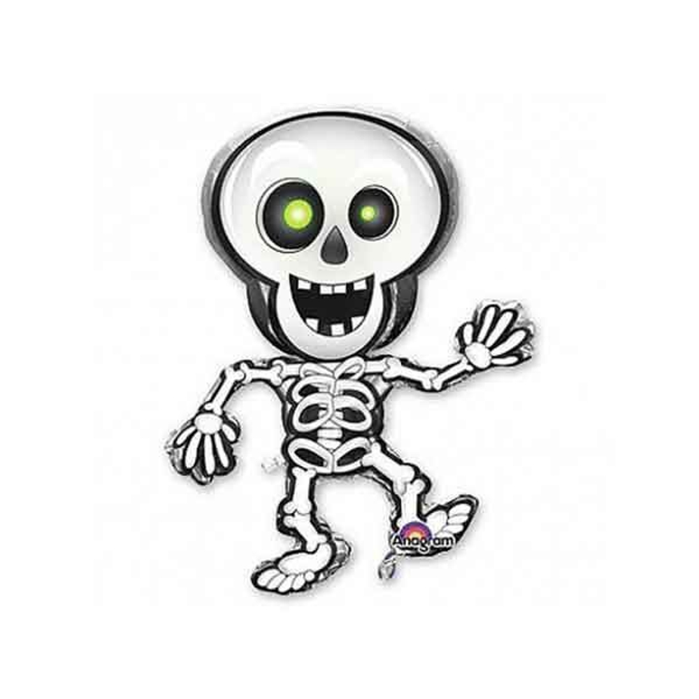 Фигурный фольгированный шарик "Веселый скелет"