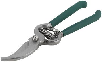 Секатор, режущие кромки внахлест, усиленная пружина, цельнокованый, ПВХ ручки 200 мм