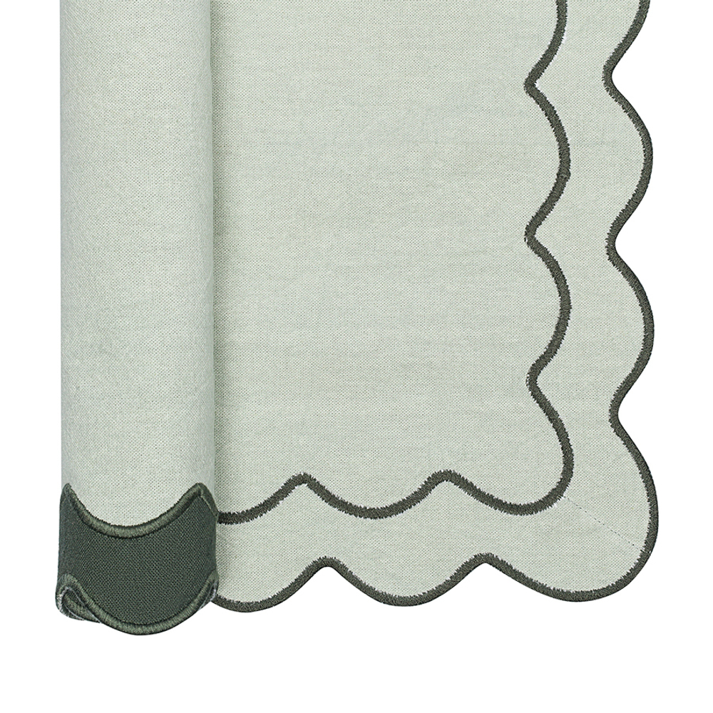 Салфетка под приборы с контрастным кантом зеленого цвета из коллекции trendy ruffles, 35х45 см