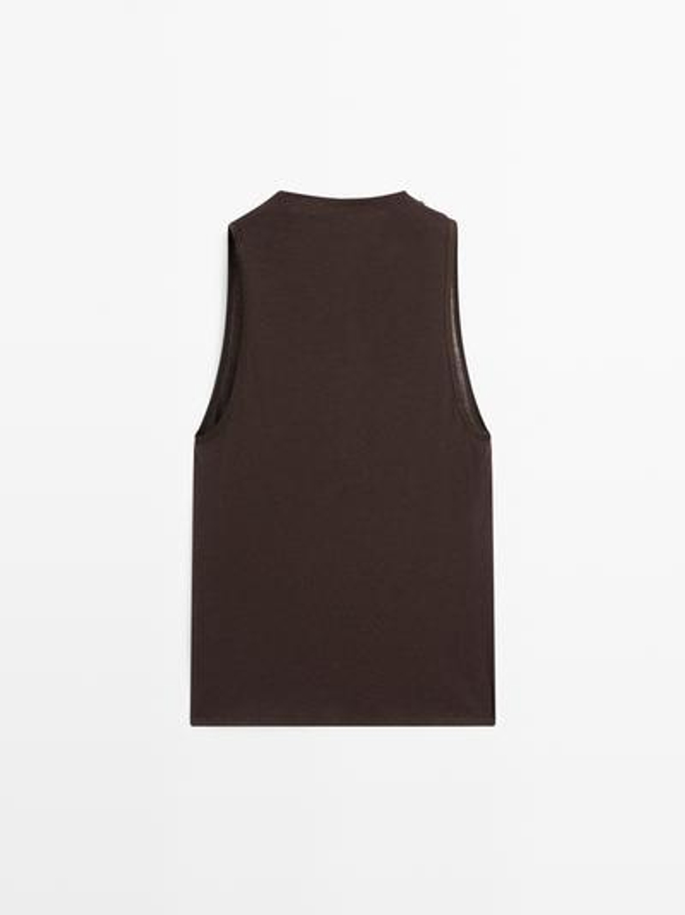 Massimo Dutti Топ без рукавов с драпированным вырезом, коричневый