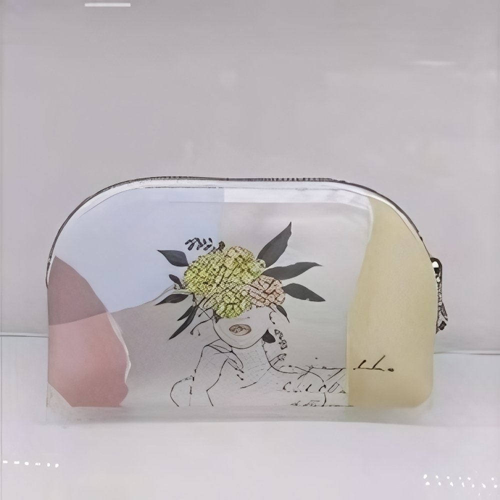 Косметичка овальная «Glamour - Лилия «, цвет желтый/розовый , 20*12*6см