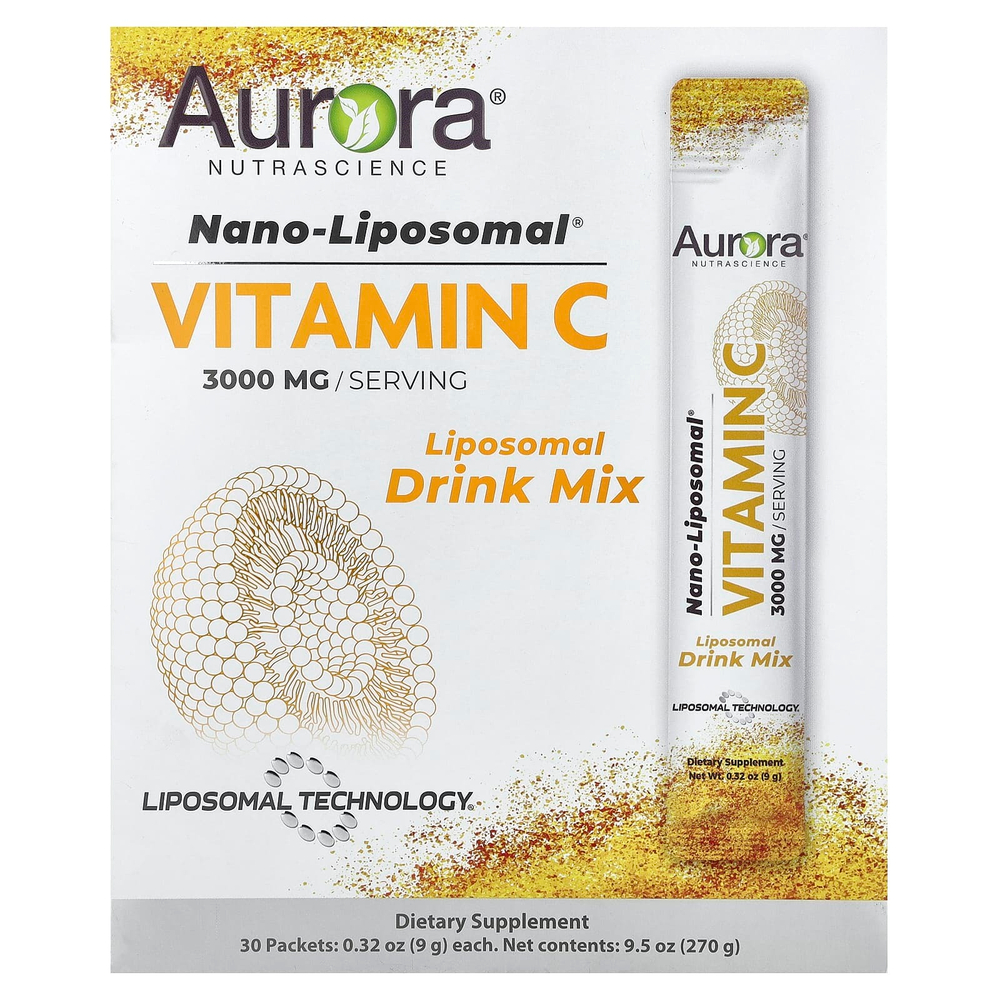 Aurora Nutrascience, Nano-Liposomal®, витамин C, 30 пакетиков по 9 г (0,32 унции)