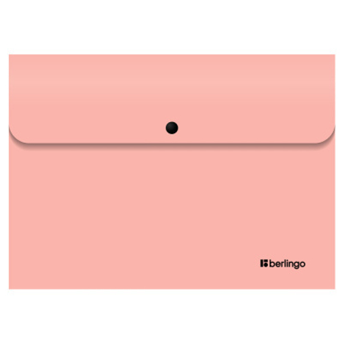 Папка-конверт на кнопке Berlingo "Instinct" А4, 330мкм, фламинго EFb_04513