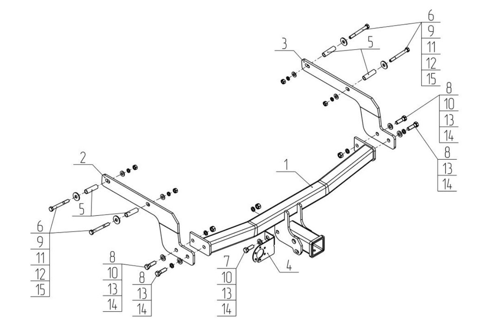 Фаркоп для Renault Arkana 2019-2022 Тип шара: E. Нагрузки: 1500/75 кг, RN 16B