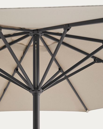 Бежевый зонт Milna с конструкцией из графитовой стали, диаметр 300 см