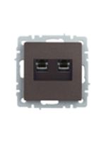 BRITE Розетка двойная RJ11+RJ45 кат.5E РК/Т12-БрТБ темная бронза IEK