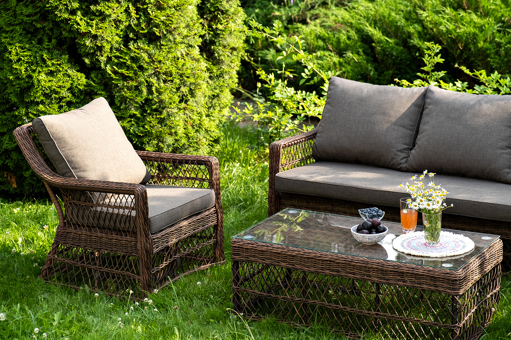 "Гранд Латте" лаунж-зона из искусственного ротанга, цвет коричневый