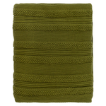 Плед из хлопка с буклированной вязкой оливкового цвета из коллекции essential, 130х170 см