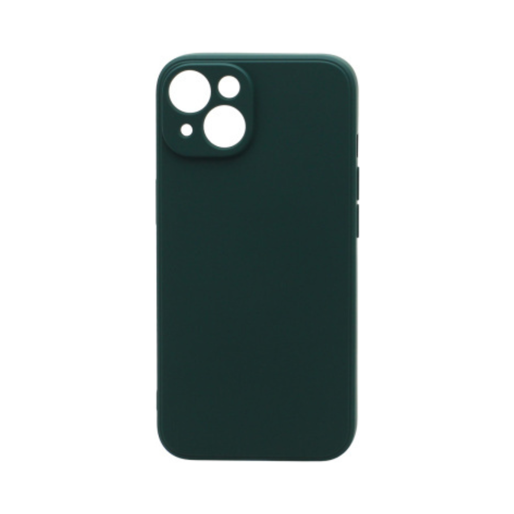 Силиконовый матовый чехол Silicone Case NEW ERA для iPhone 14, без логотипа, темно-зеленый