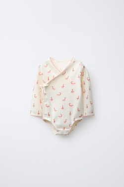 ZARA БОДИ С ПЕРЕКРЕСТНОЙ ЗАСТЕЖКОЙ OCAS, СВЕТЛЫЙ ЭКРЮ