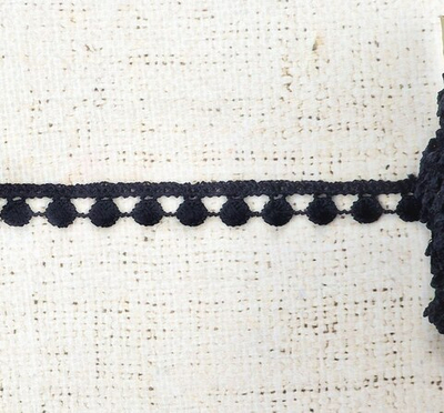 Кружево плетеное, ш. 1,5 см, чёрный