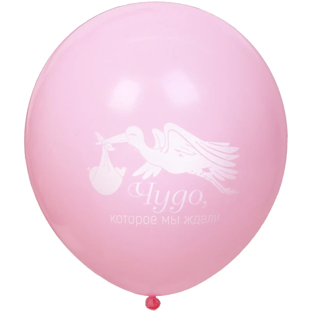 Воздушные шары 100 шт, 10»/25см Наша доченька (розовый/белый)