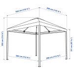 Беседка со шторами - IKEA HIMMELSÖ/HIMMELSO/ХИММЕЛЬСЁ ИКЕА, 300х300х290 см, бежевый/черный
