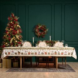 СКАТЕРТЬ "ЩЕЛКУНЧИК" 140Х300СМ БЕЖЕВЫЙ ,100%ХЛОПОК ,ТВИЛ