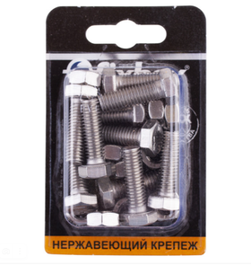 Болт нерж.DIN 933 М 8x30 с гайкой DIN934 (10 шт) 560230