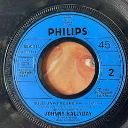 Винтажная виниловая пластинка 7 дюймов (маленькая пластинка) Johnny Hallyday Mon Amerique A Moi (Франция 1982)