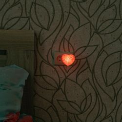 DTL-309-Сердечко-RED-1LED-0.1W Светильник-ночник. Выключатель на корпусе. Блистер