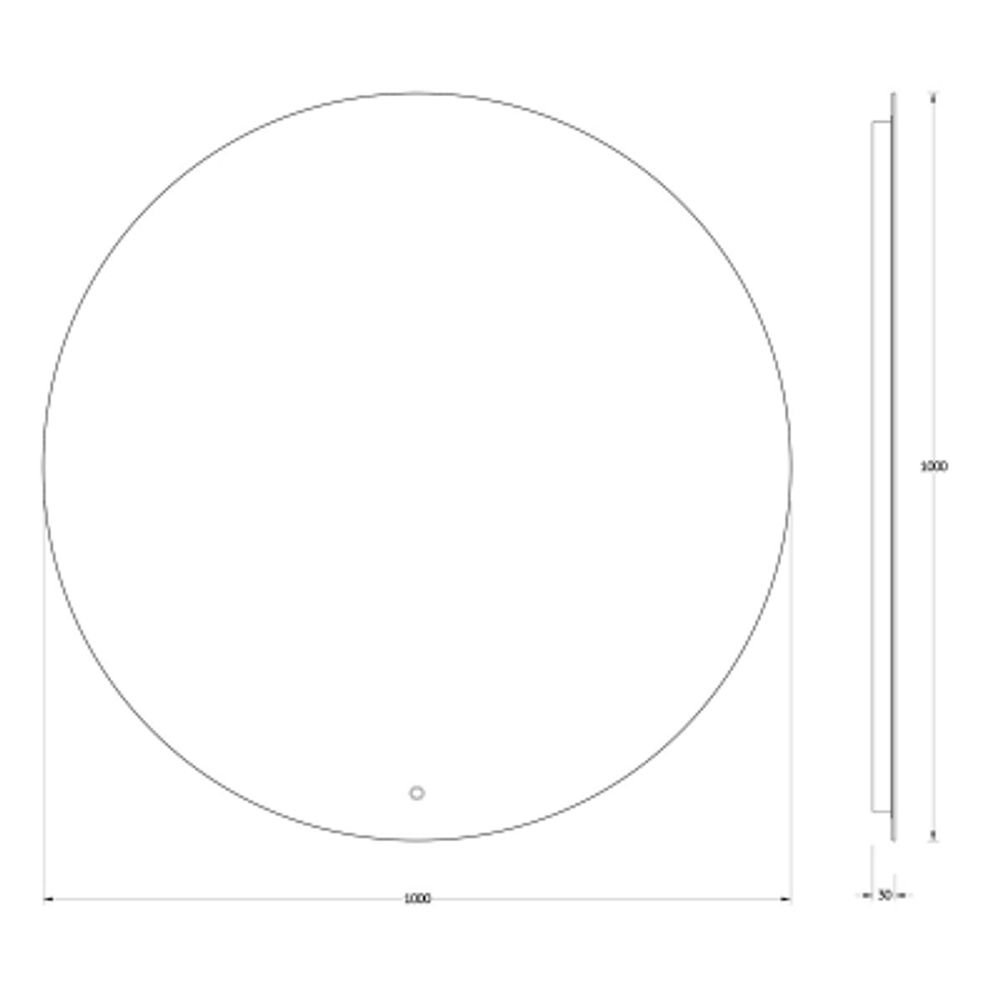 Зеркало Evoform с LED-подсветкой 27 W Ø100 см Сенсорный выключатель Теплый белый свет