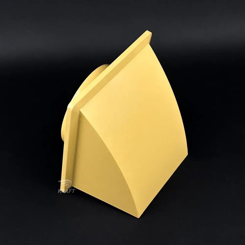 Вывод, выход стенной 175х175 мм с обратным клапаном с выходом D125 бежевый