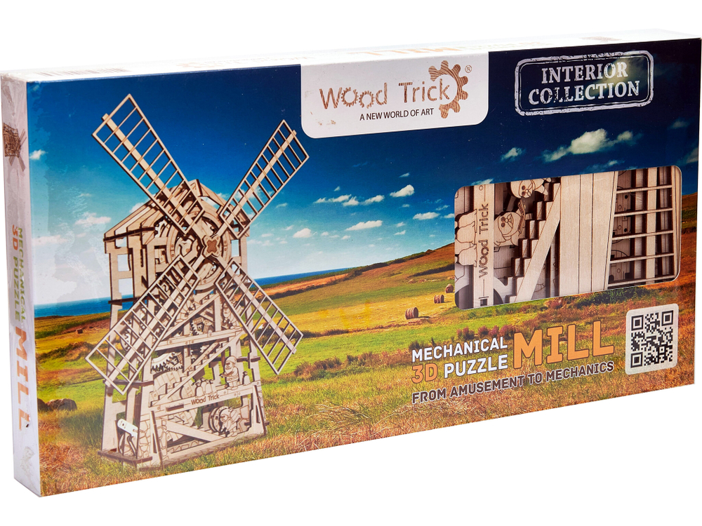 Механический 3D-пазл из дерева Wood Trick Механическая мельница