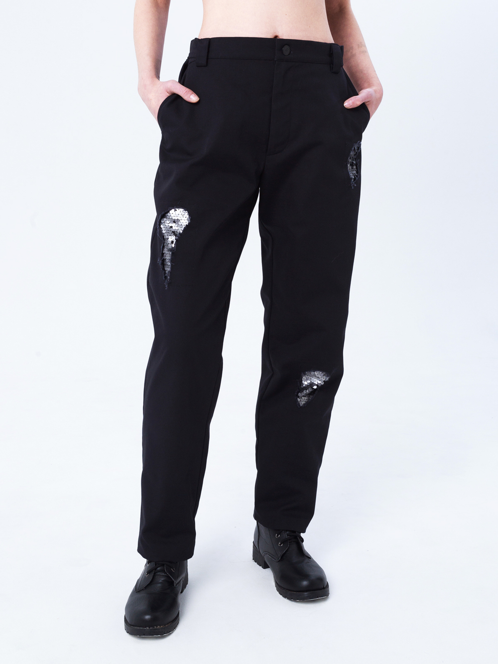 Брюки "Бессмертные" с пайетками. Черные