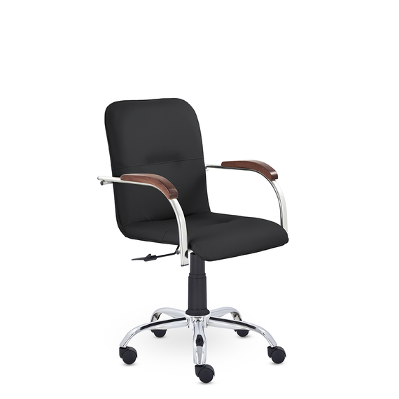 Кресло Самба GTP СН D8 (темный орех) S-0401 (черный)