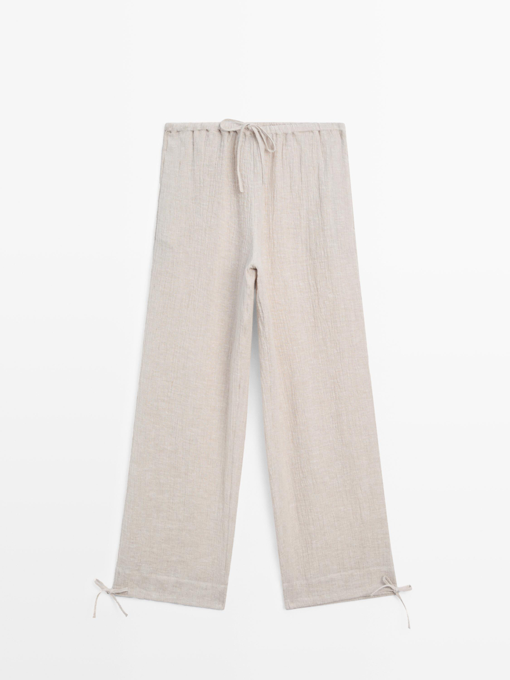 Massimo Dutti Брюки из 100% льна, песочный