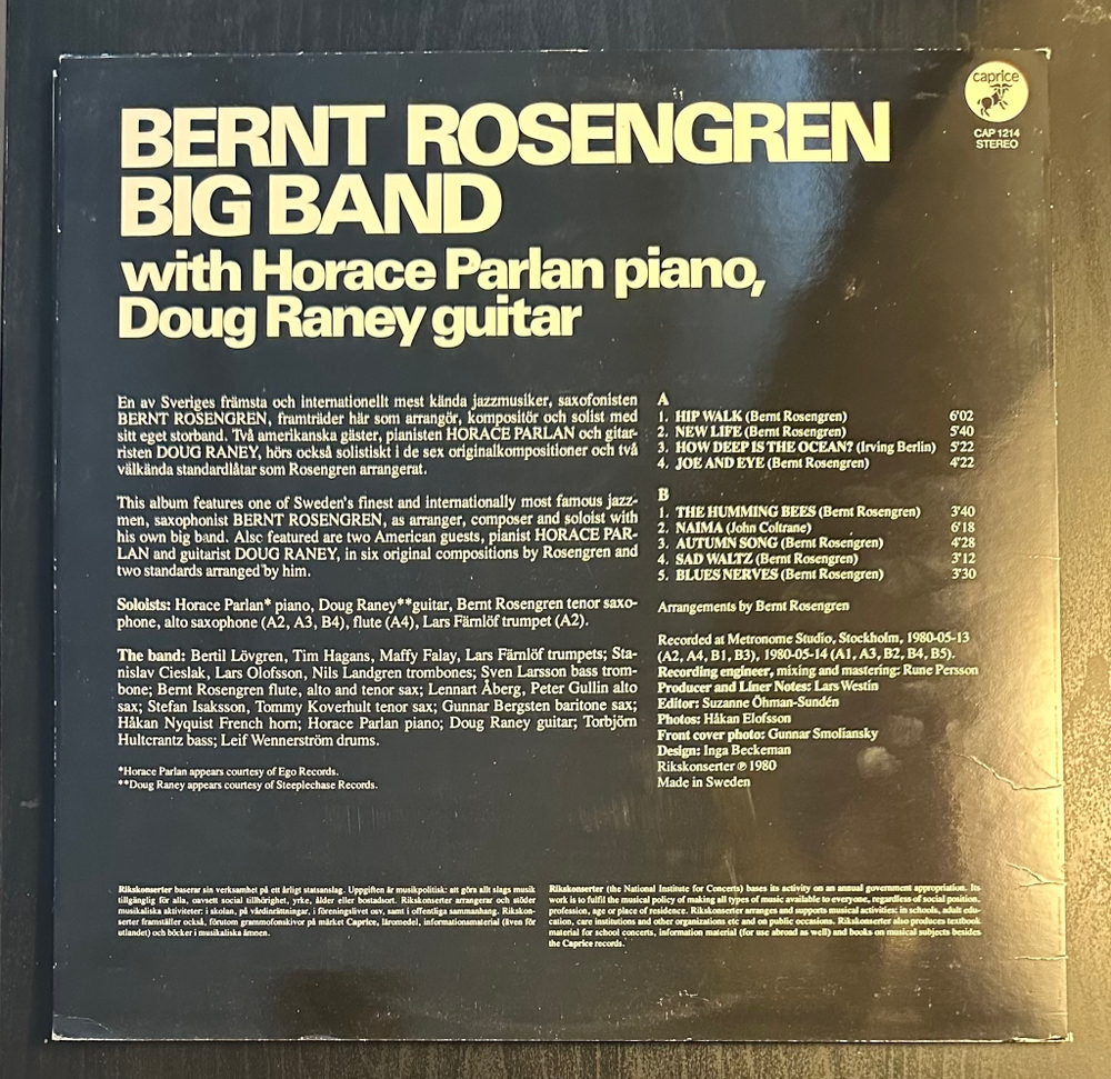 Bernt Rosengren Big Band (Швеция 1980г.)