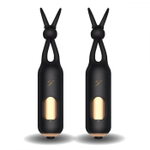 Черные вибростимуляторы для массажа сосков Vibrating Nipple Stimulators (Цвет: черный)
