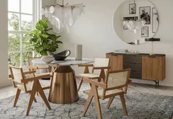 Обеденный стол Pronard Ø120 см, белый мрамор, бронзовая ножка