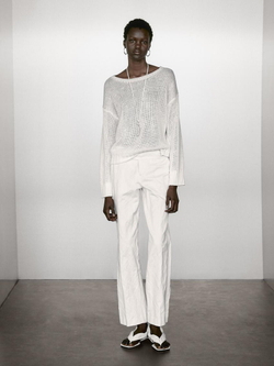 Massimo Dutti Свитер из 100% льна, белый