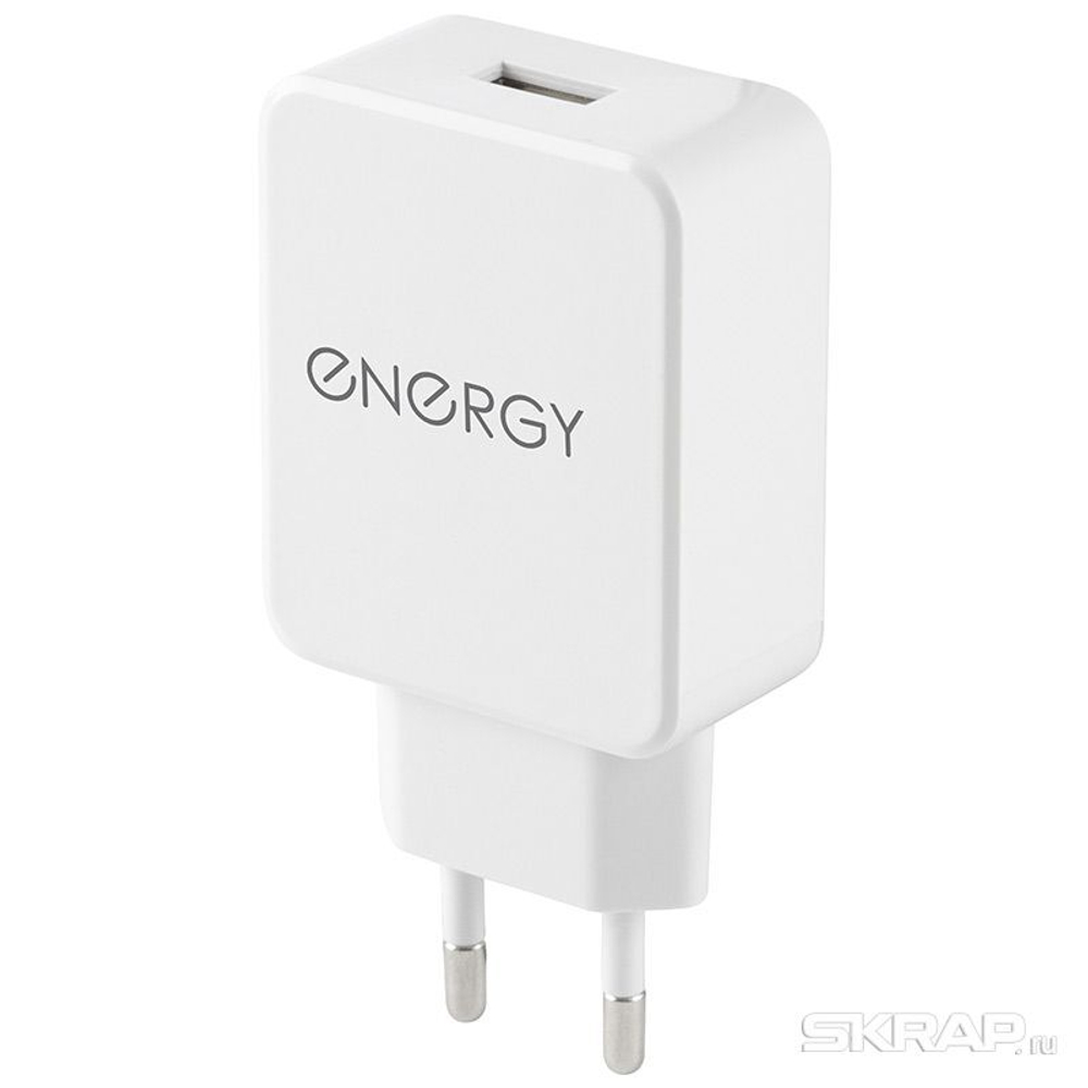 Сетевое зарядное устройство Energy ET-32, 1 USB разъем, белый