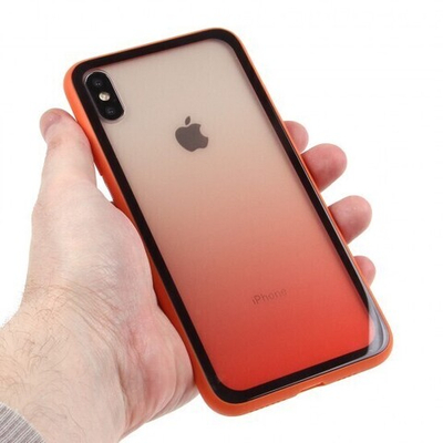 Глянцевый чехол Градиент для iPhone XS Max, 011522 Оранжевый
