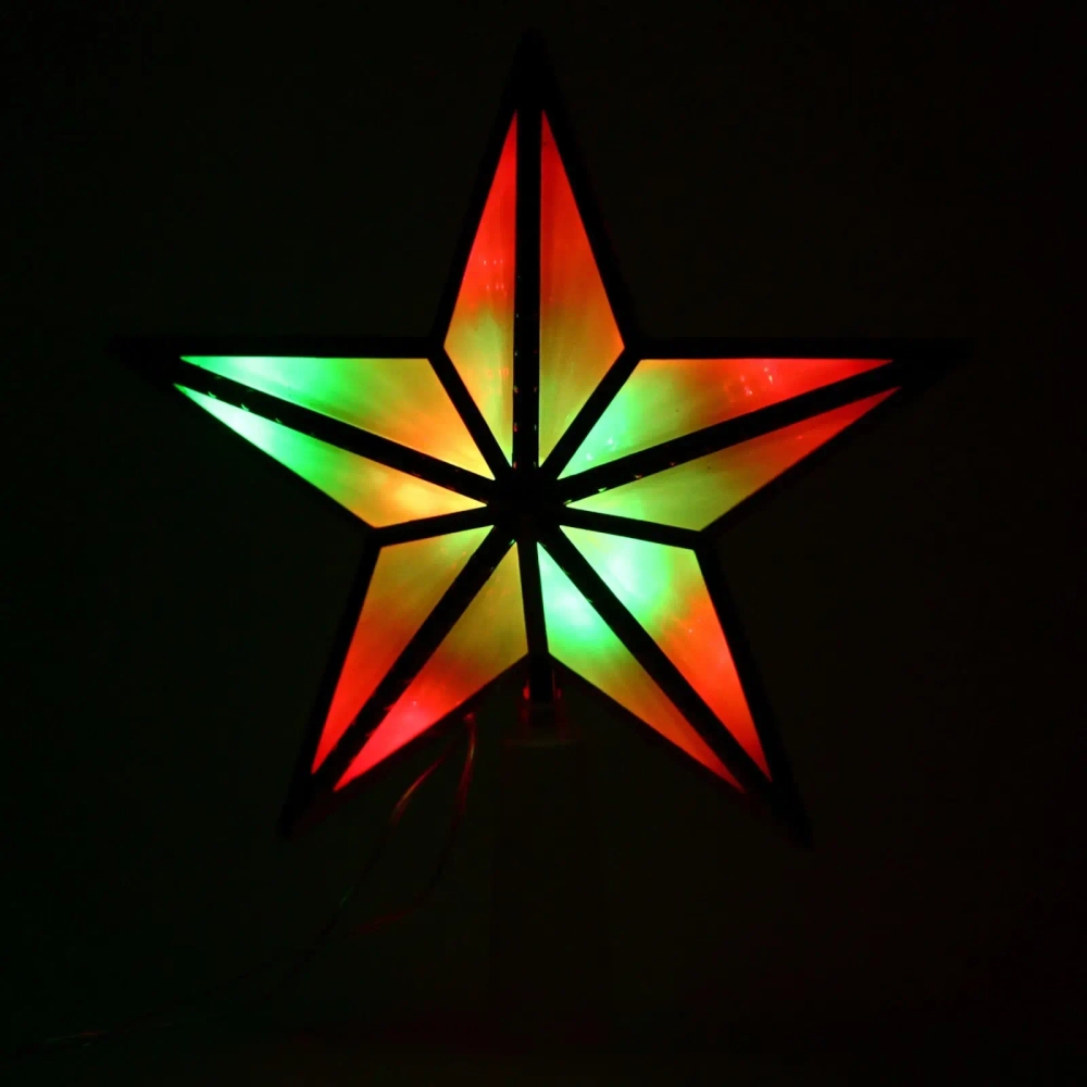 Фигура светодиодная ЗВЕЗДА ДЛЯ ЁЛКИ «Золотой кант» 10 ламп LED, 15 см. RG/RB