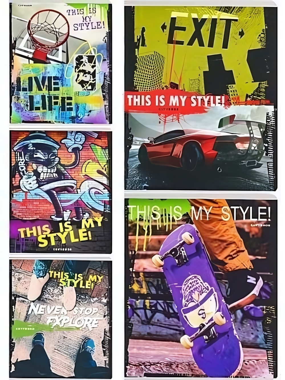 Тетрадь А5 48л. клет. В стиле урбан-2 (Т48-3609) 5 диз. (Проф-Пресс)