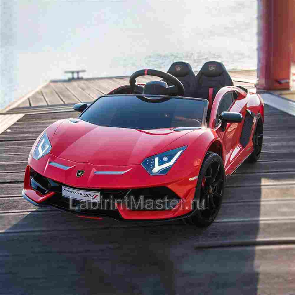 Детский электромобиль "Lamborghini Aventador SVJ", красный