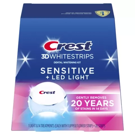 Курс 14 дней | Crest 3D Whitestrips Sensitive Plus LED Light – Отбеливающие полоски для зубов