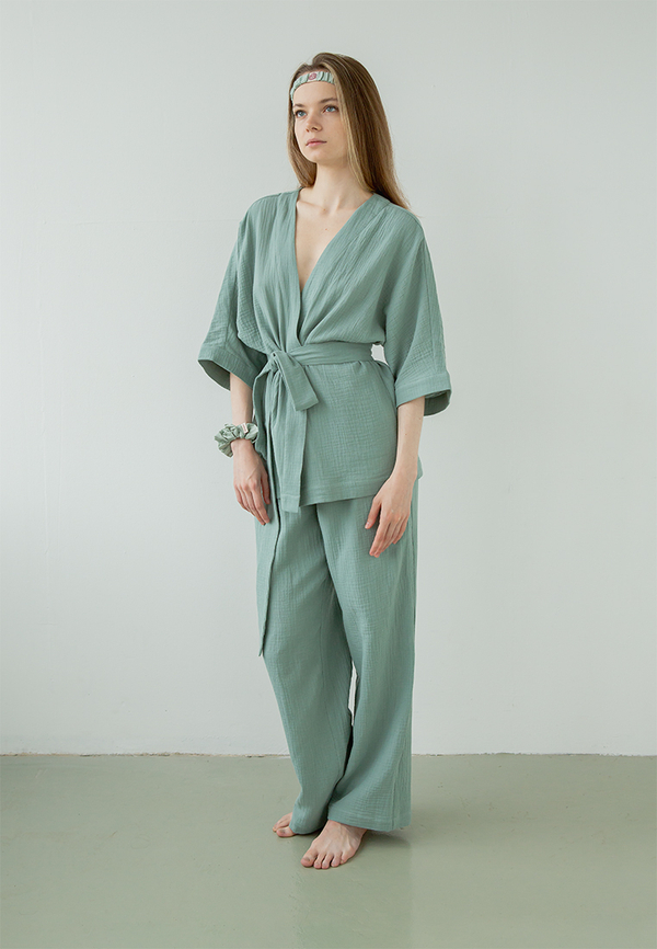 Костюм-кимоно Luxberry Муслин и комфорт пыльно-бирюзовый
