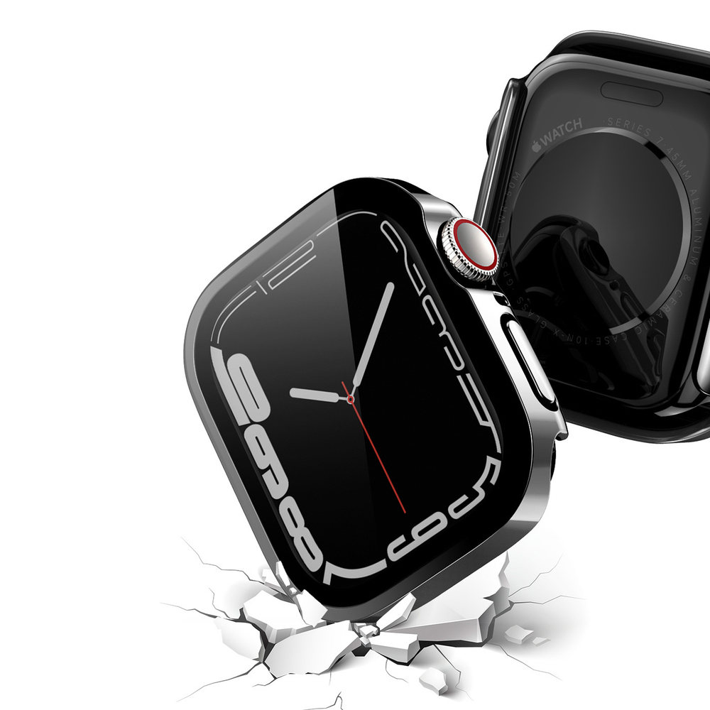 Чехол-бампер черный из TPU от Dux Ducis для часов Apple Watch 45мм на модели 7, 8 и 9 серии, серия Hamo Series Case