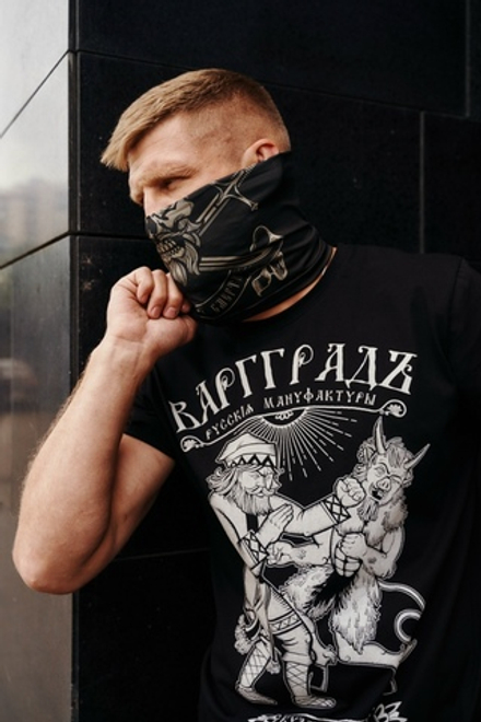 Футболка Варгградъ мужская чёрная "Кулак в боку не киснет" (Сказки тёмной стороны)