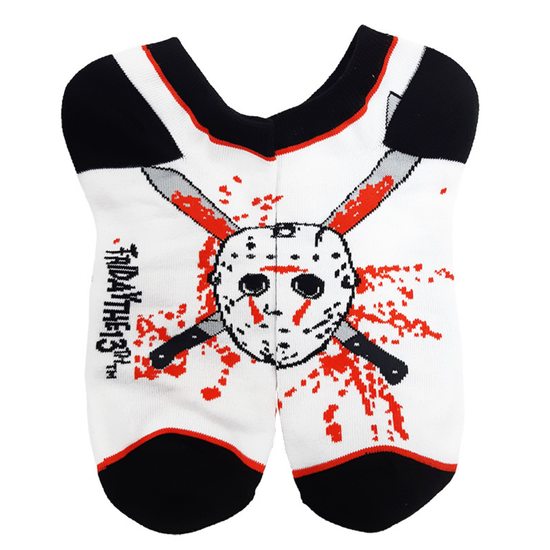 Укороченные носки Пятница 13е. Джейсон Вурхиз, р-р 40-44 (белый/черный)