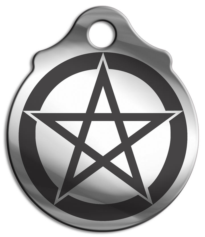 Амулет Пентакль судьбы № 02 Белая пентаграмма, медицинская сталь