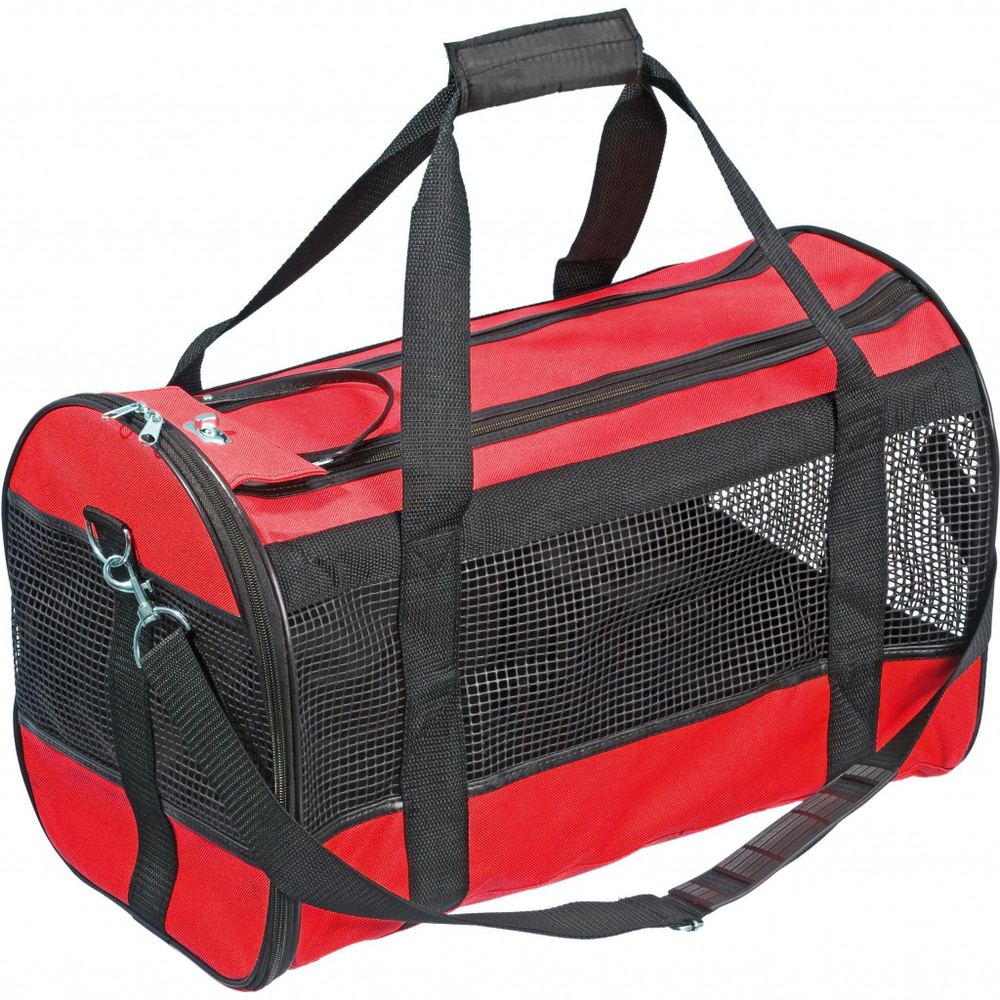 Сумка-переноска для животных Flamingo DIVINA M, размер 50x28x30см., красная