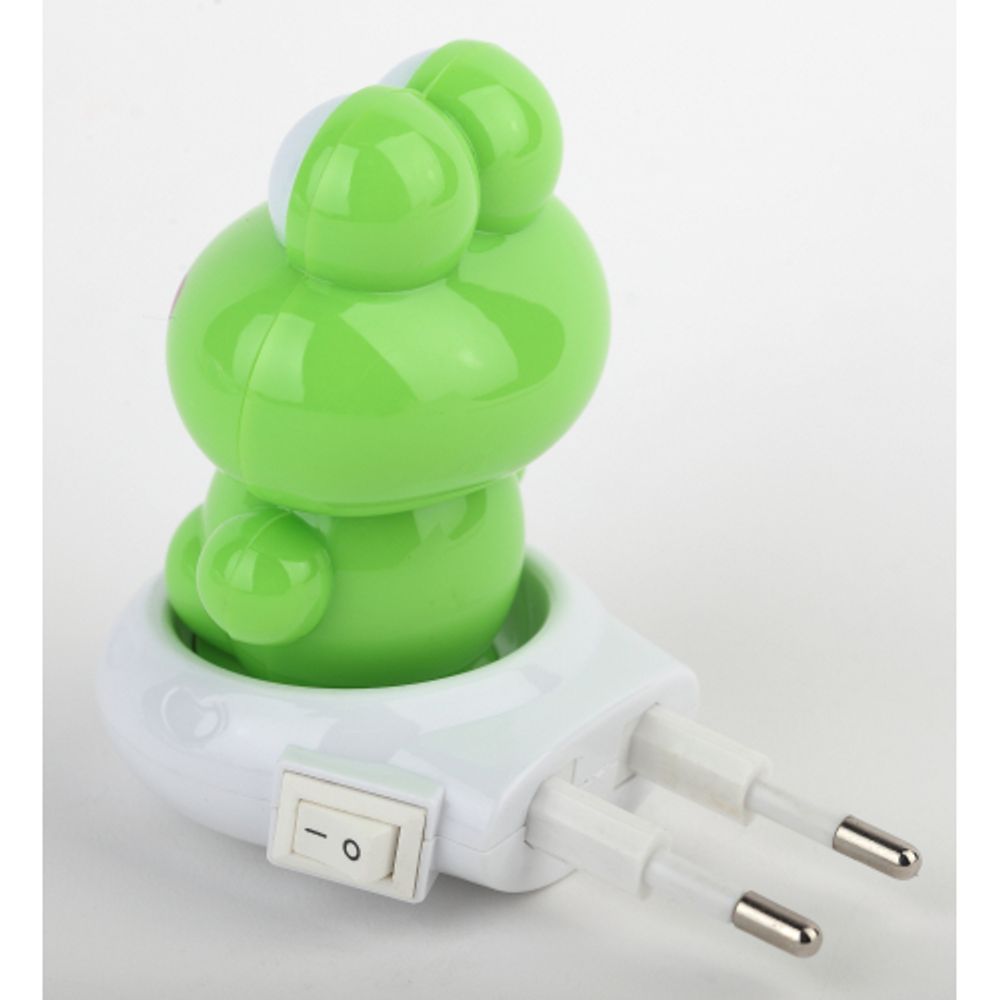 Ночник - светильник светодиодный ЭРА NN-608-SW-GR в розетку с выключателем зеленый